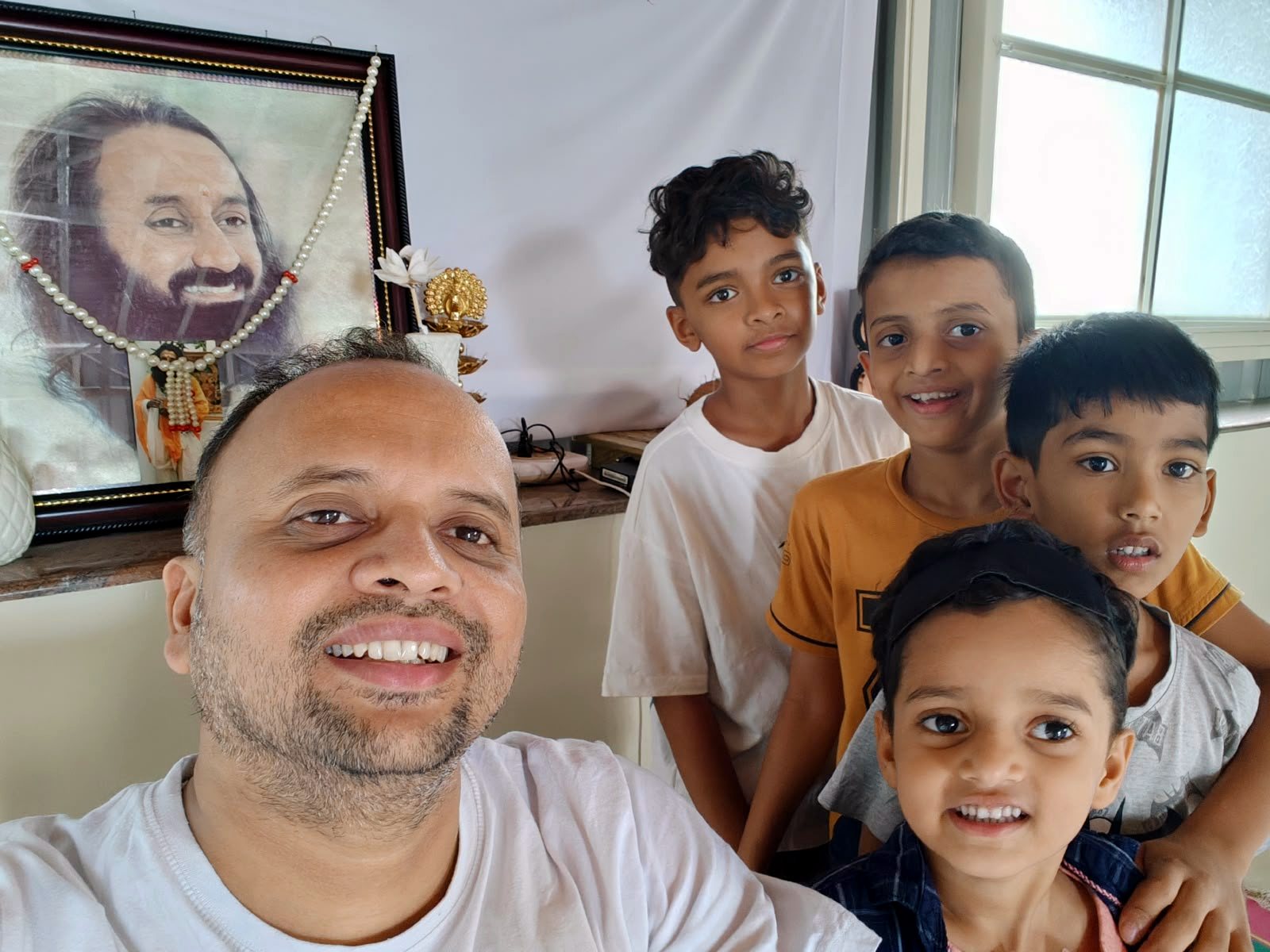 Rakesh N Sharma with children from his batch